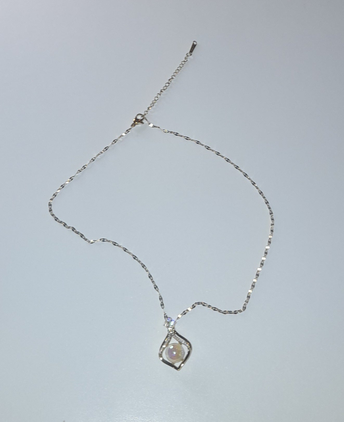 Titanium Steel Artificial Pearl Pendant Necklace