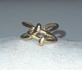 Cute stainless steel entangled adjustable ring
