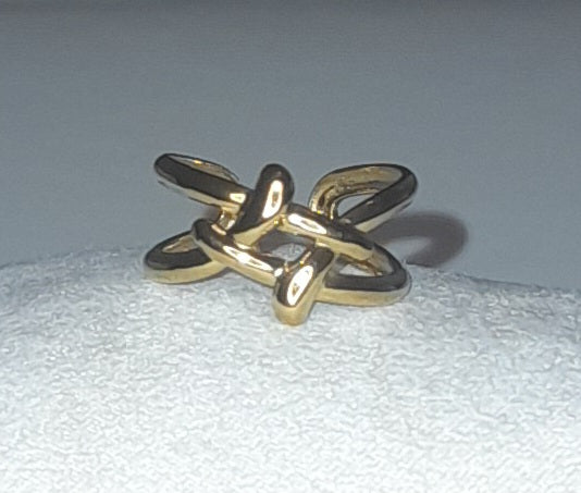 Cute stainless steel entangled adjustable ring