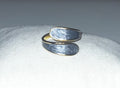 Pearly stainless steel adjustable ring