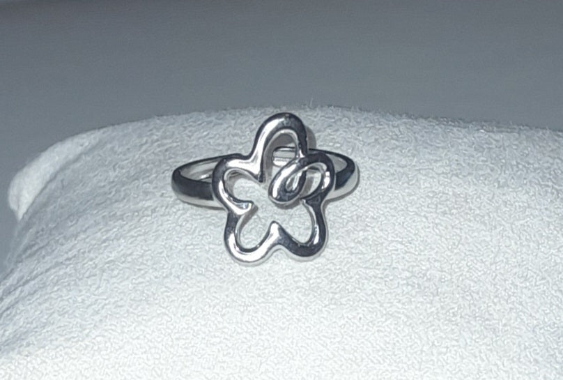 Cute Stainless Steel Flower Adjustable Ring