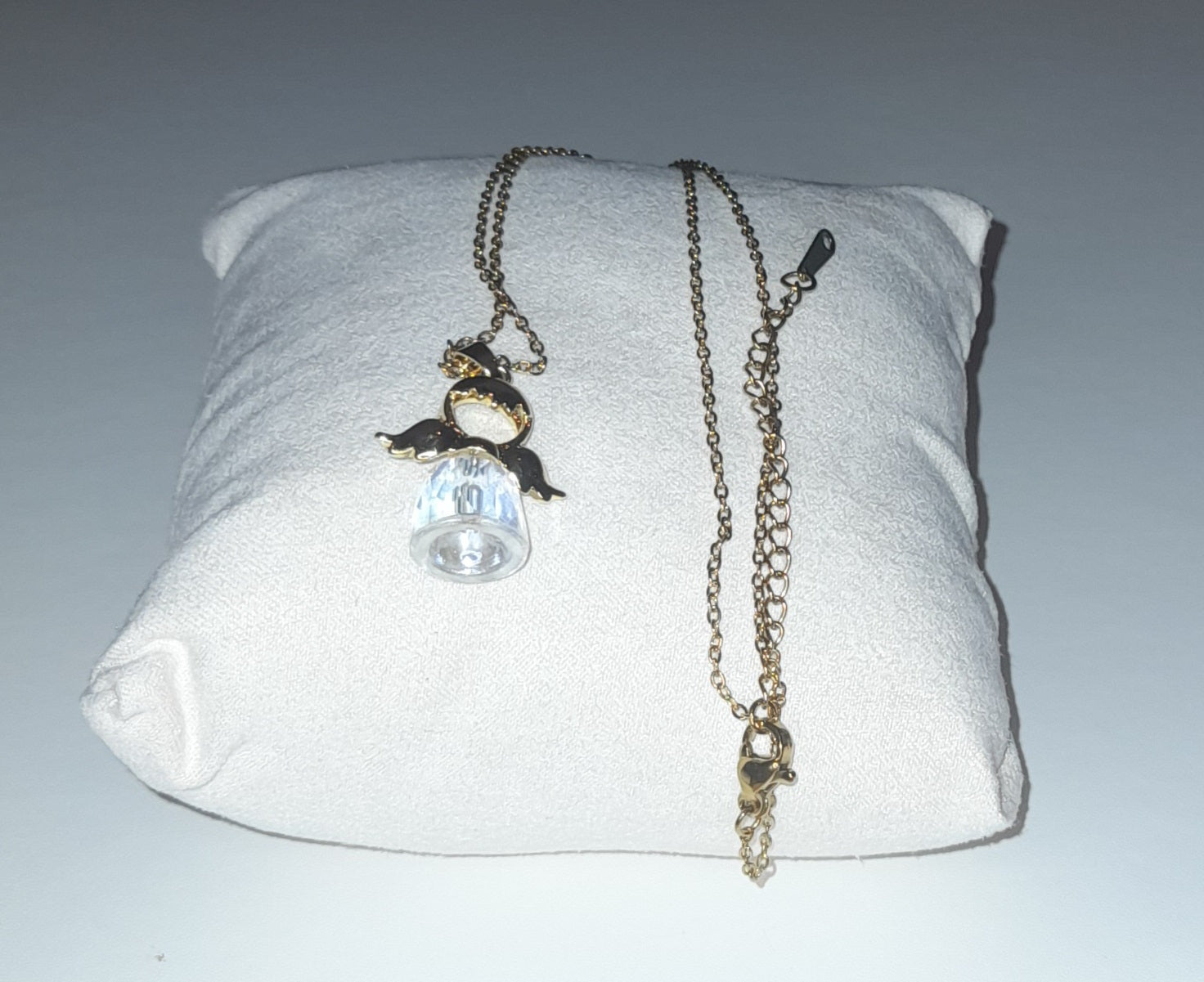 Stainless steel Guardian Angel Crystal Pendant Necklace