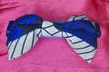 2x small print hair ribbons with French clip for girls/women