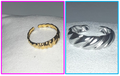 Stainless steel wavy textured adjustable ring (golden or silver colour)