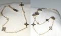 18K gold plated necklace + bracelet set with stars, flowers and zirconia stone